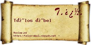 Tálos Ábel névjegykártya